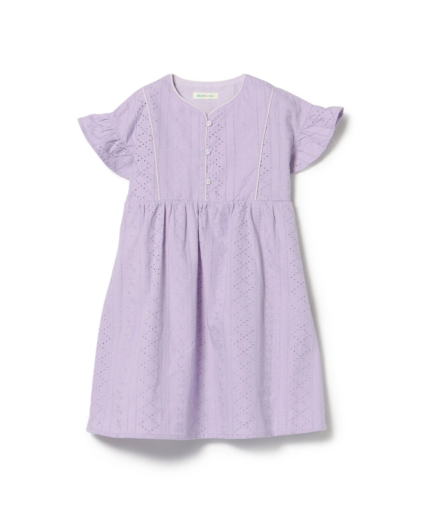 Платье из перфорированного кружева (90–150 см) BEAMS mini, PURPLE_2