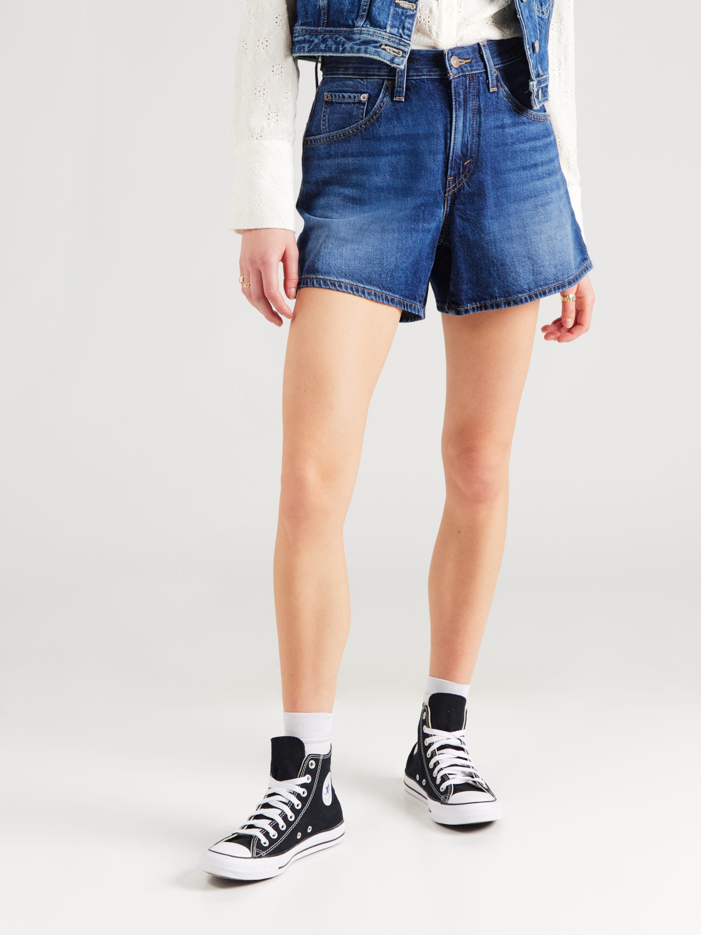 LEVI'S  Джинсовые шорты свободного кроя 'Cinch Mid-Thigh Shorts' в синем дениме — фото 3