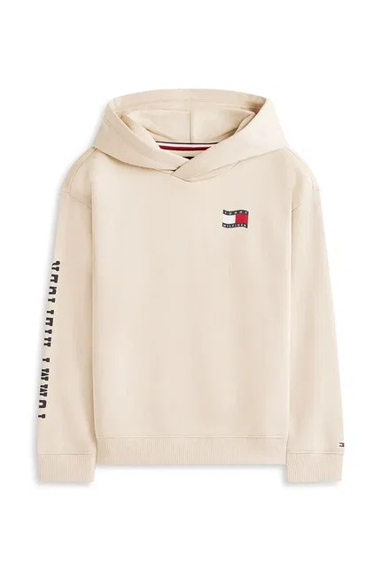 Худи детское с принтом Tommy Hilfiger, бежевый — фото 2