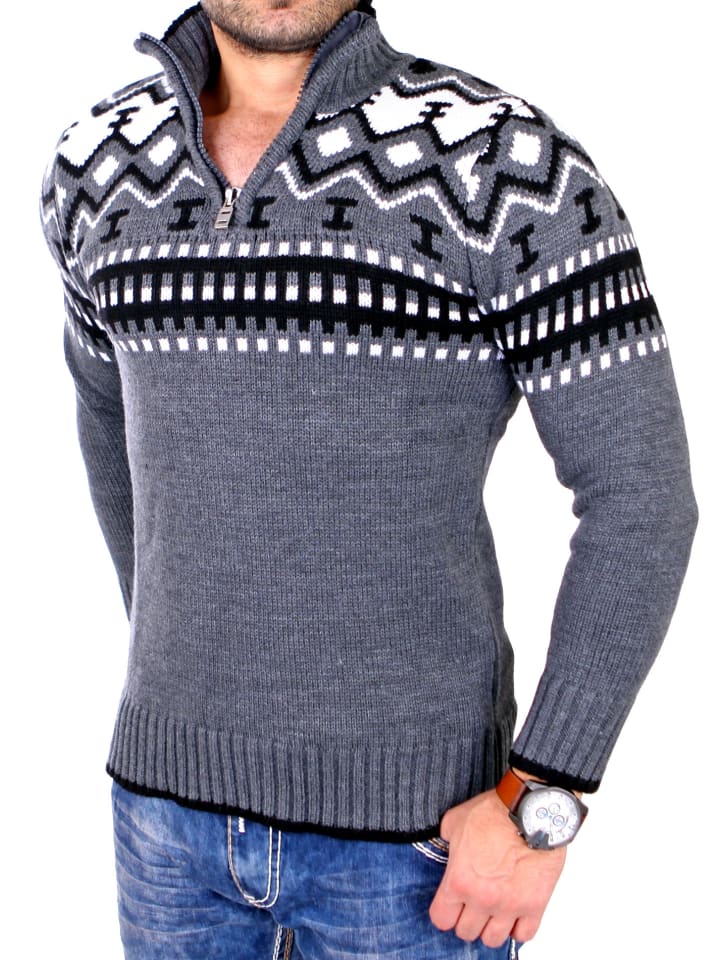

Пуловер RESLAD Strickpullover Troyer Norweger, антрацит