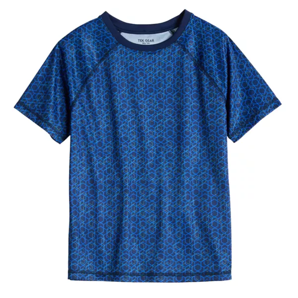 

Футболка Dry Tek с принтом для мальчиков 8-20 лет, обычная и хаски Tek Gear, цвет techno hexagon navy
