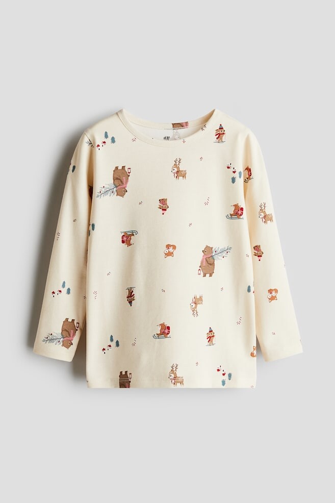 

Рубашка из джерси с принтом H&M, бежевый