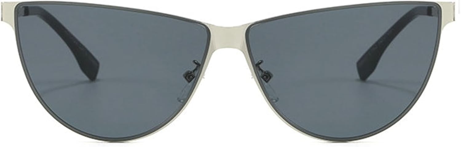 

Солнцезащитные очки COTIA «Кошачий глаз» маленькие, женские, модные, винтажные, металлические, в полуободковой оправе, мужские, в стиле панк, для активного отдыха, путешествий и вождения, Silver Grey