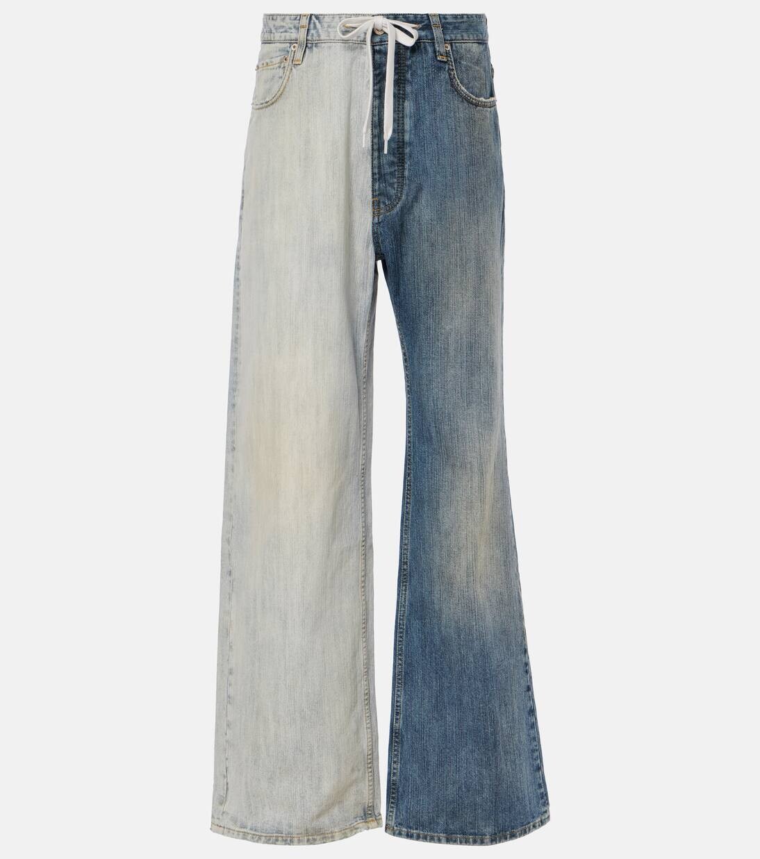 

Джинсы Fifty-Fifty с низкой посадкой и широкими штанинами Balenciaga, цвет bleached + deep blue