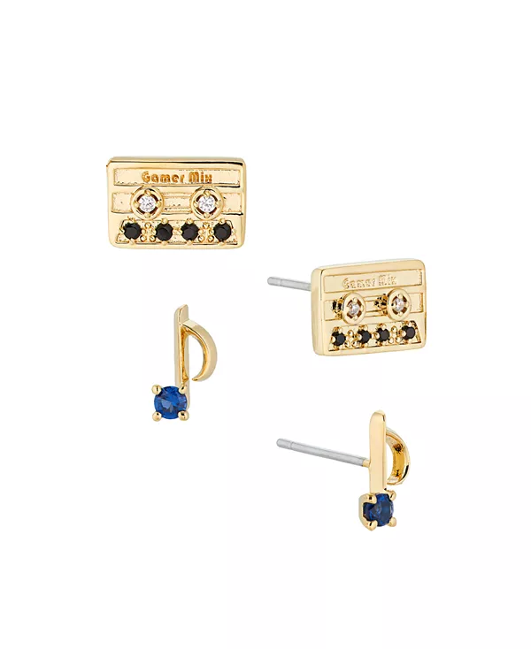 

Набор из двух пар серег-гвоздиков с музыкальным мотивом от Ava Nadri Ajoa, gold