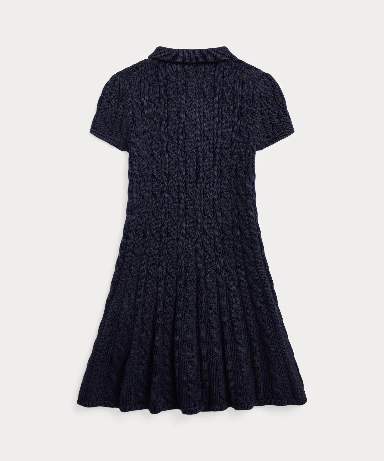 Детское платье-свитер A-line из хлопка с вышивкой лошадки POLO RALPH LAUREN CHILDRENSWEAR темно-синее — фото 3