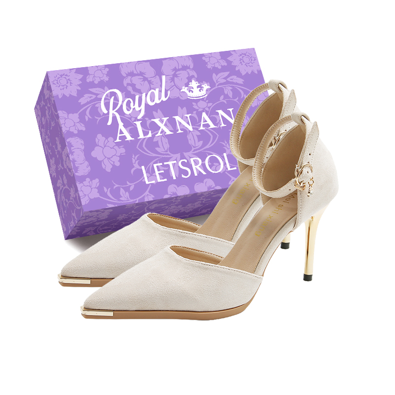Женские туфли на тонком каблуке и высоком каблуке Alxnan, White Box