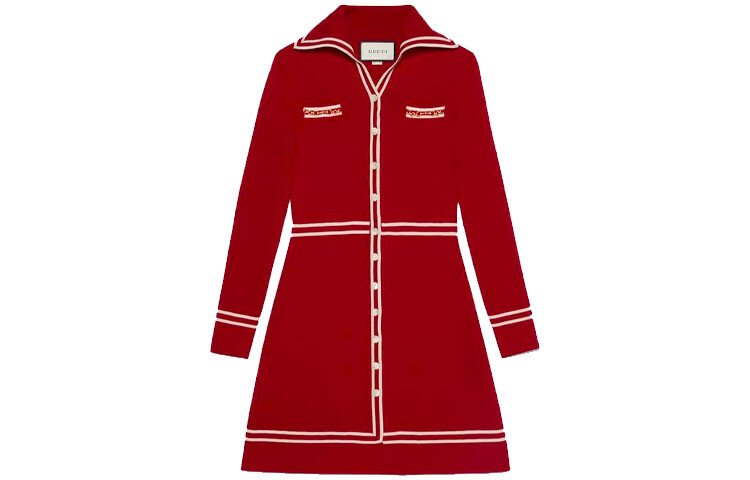 

Платье женское Gucci с длинными рукавами, красный