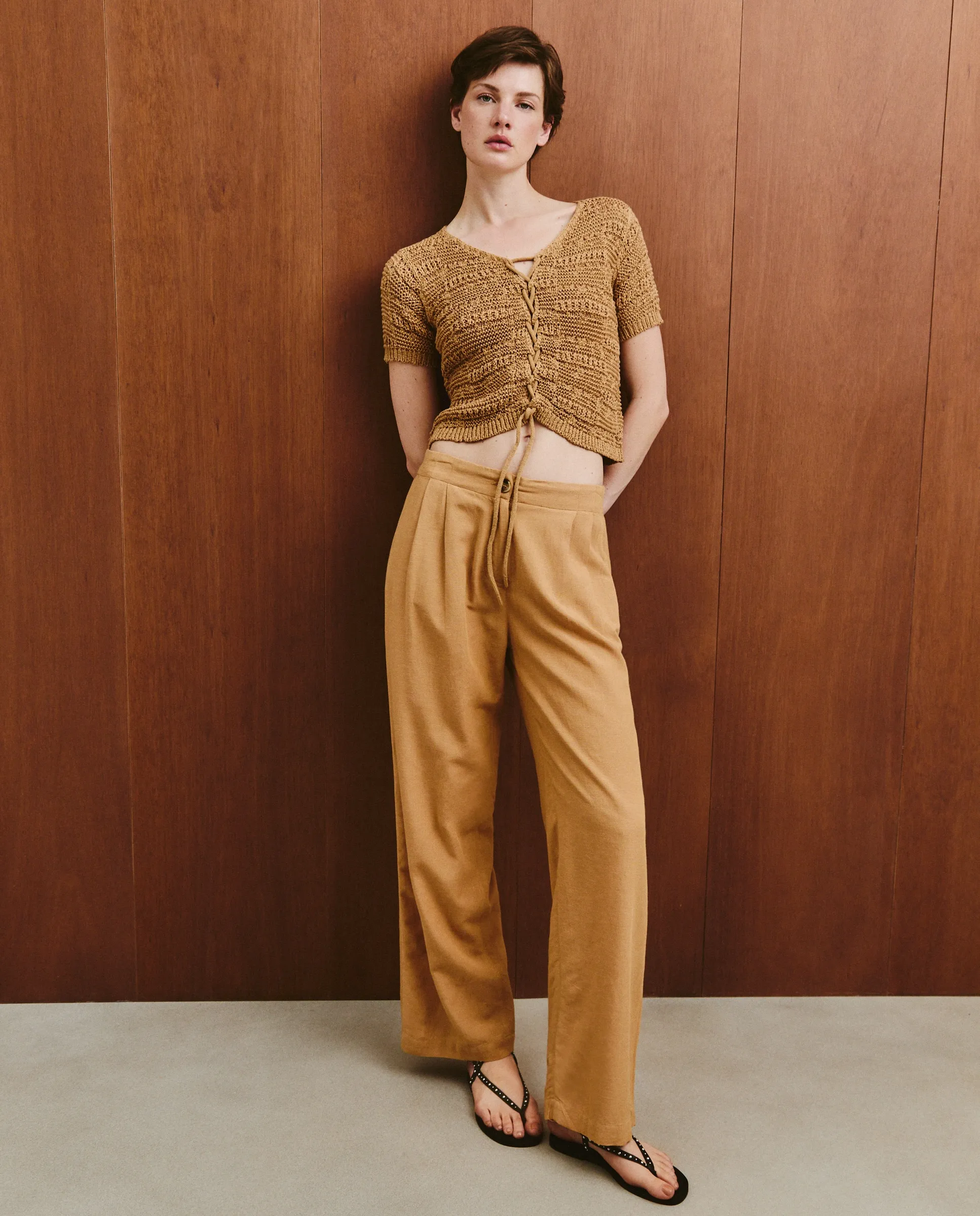 

Женские струящиеся брюки Southern Cotton, светло-коричневый