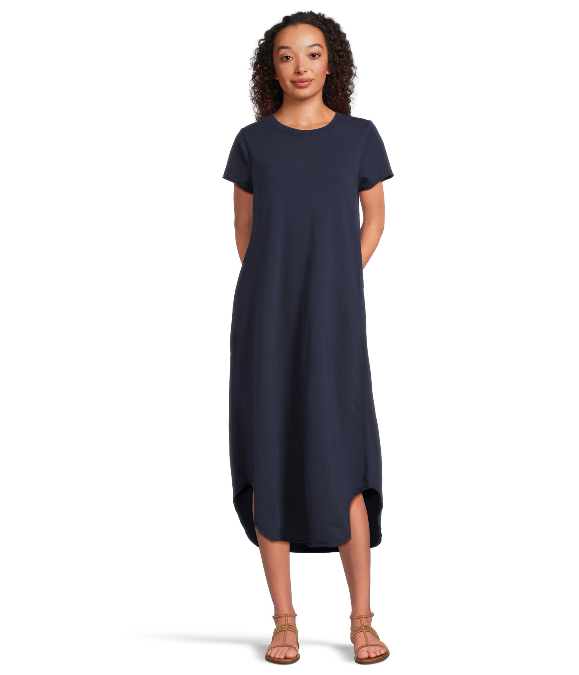 

Платье Mod-o-doc Short Sleeve Maxi Shirttail Crew Neck Dress, Vibrant Navy