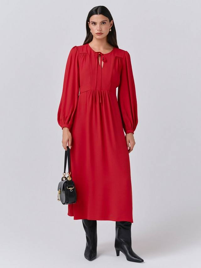 

Платье миди Layla из крепового сатина Ghost, Red