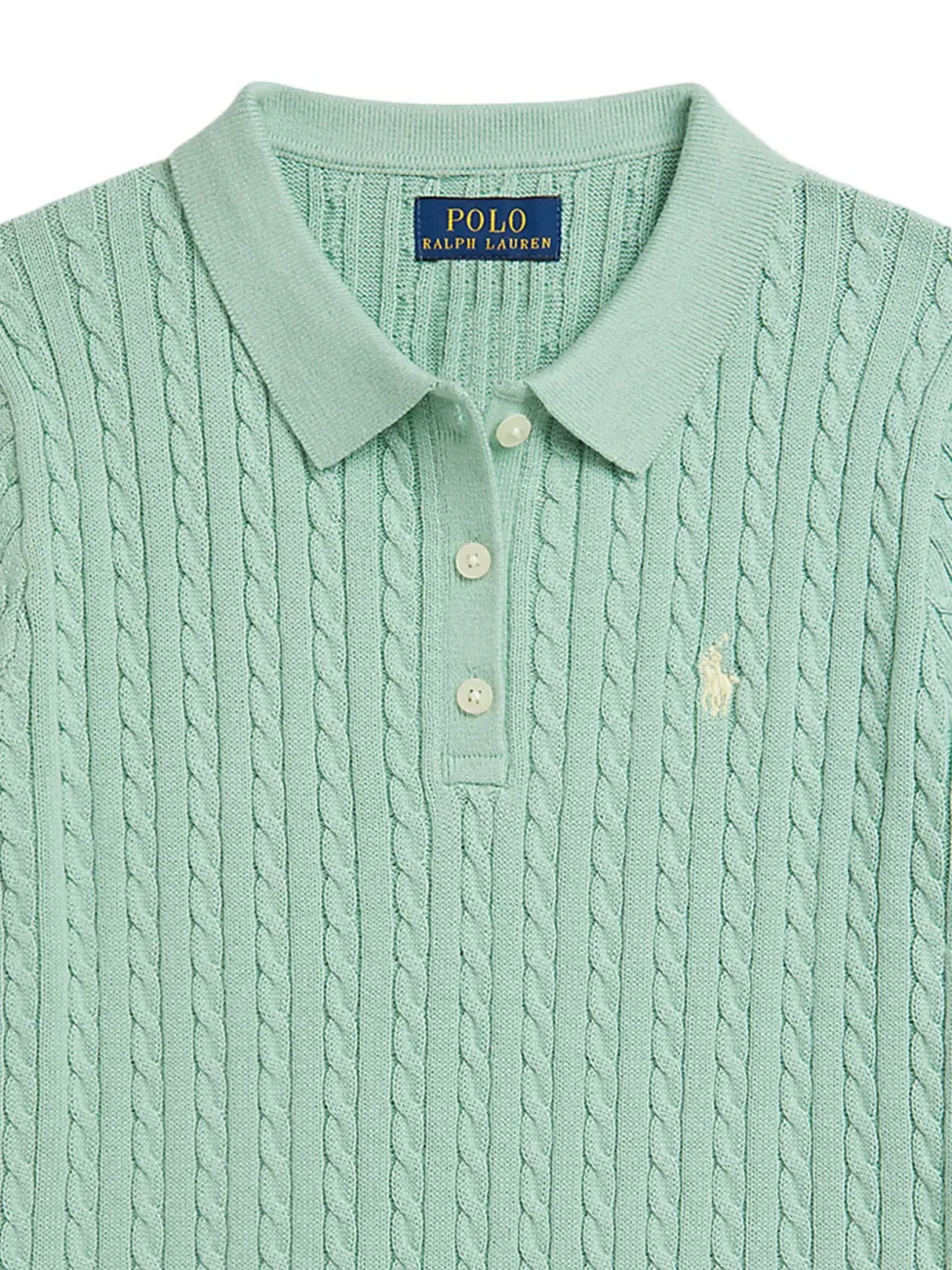 Рубашка-поло крупной вязки с воротником Polo Ralph Lauren Kids, зеленый — фото 4