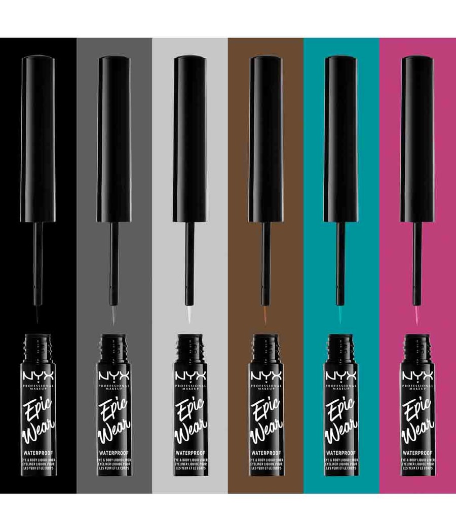 Жидкая подводка-лайнер для глаз Nyx Professional Makeup Epic Wear Metallic, brown metal — фото 4