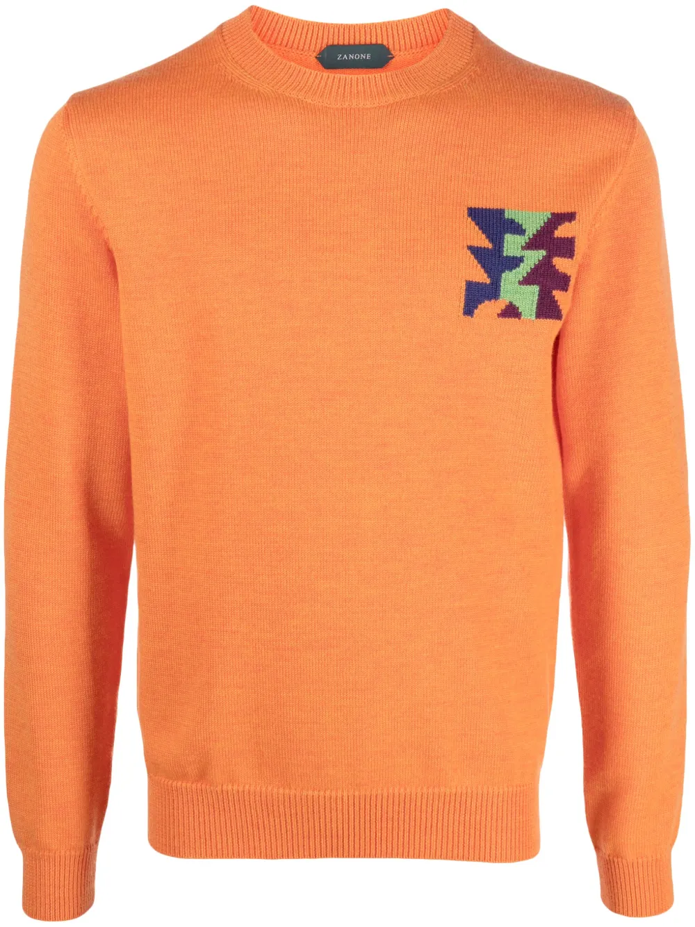 

Джемпер вязки интарсия из коллаборации с La Tigre Zanone, оранжевый