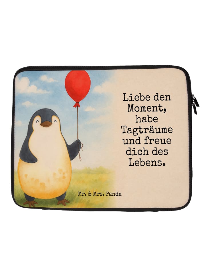 

Mr. & Mrs. Panda Сумка для ноутбука с изображением пингвина и воздушного шара, надпись белого цвета