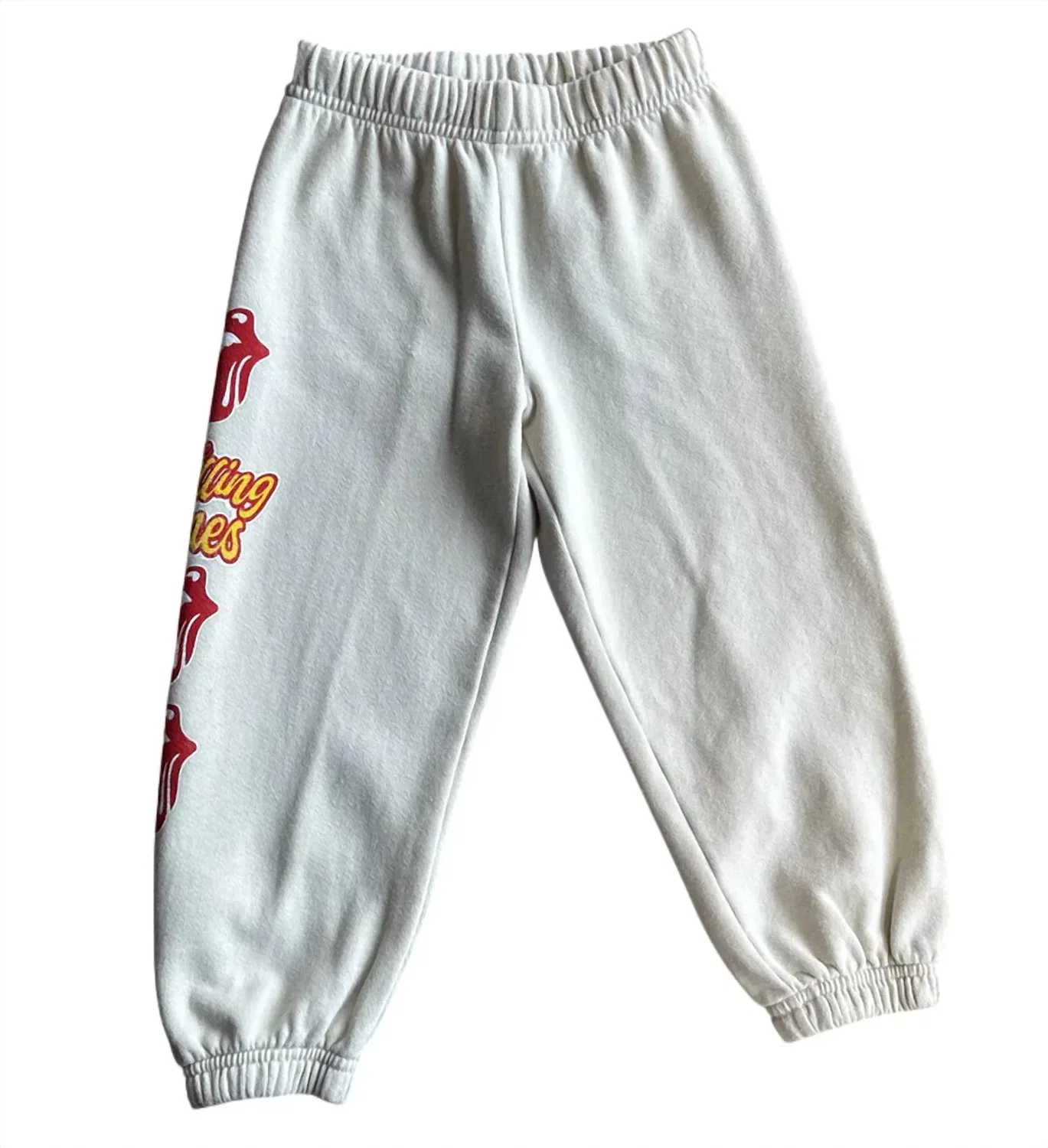 ROWDY SPROUT Girl's Rolling Stones Tongue Sweatpants In Bone