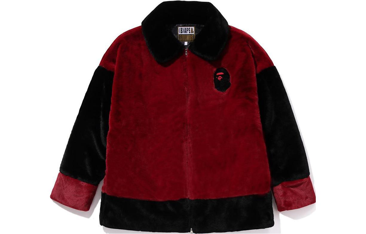 Bape BApe Искусственная меховая куртка A BATHING APE, черно-белая — фото 4