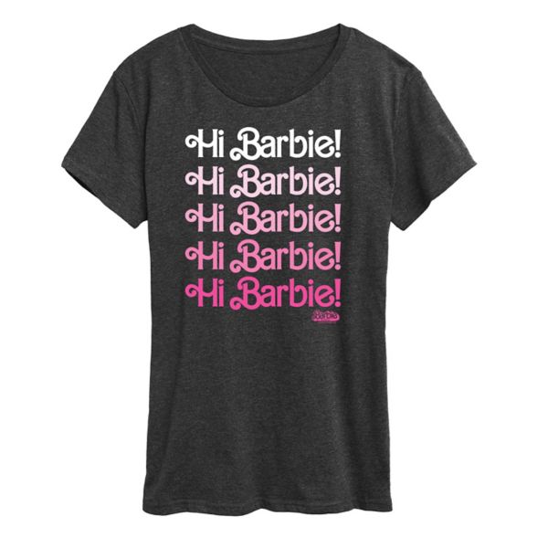 

Женская футболка с графическим принтом «The Movie Hi» Barbie, серый