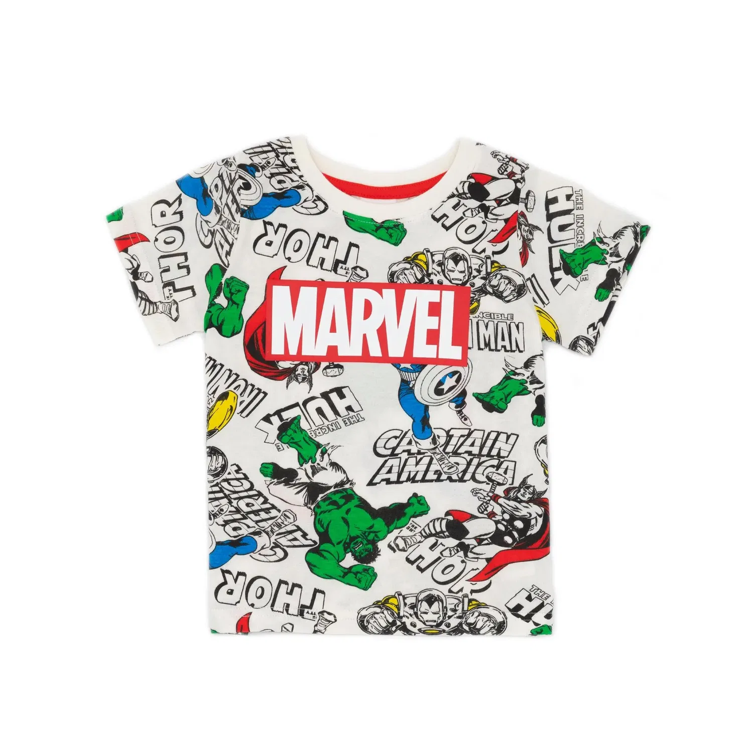 Пижама для мальчиков с принтом супергероев Marvel, белый — фото 2