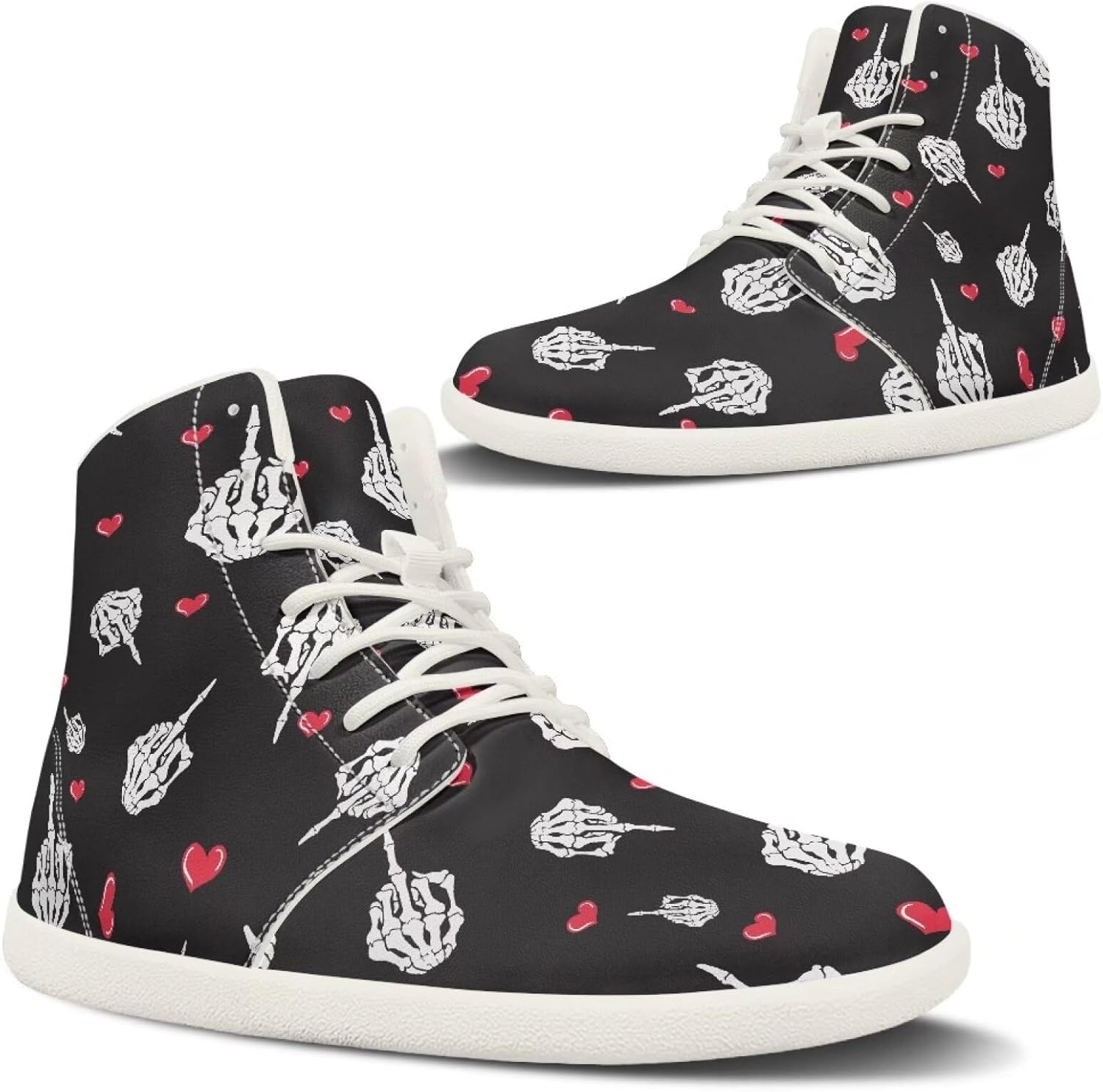 

Мужские ботинки с узором «Палец Любовь Сердце», зимние снегоступы, теплые укороченные ботинки с белой подошвой Pugasmiru