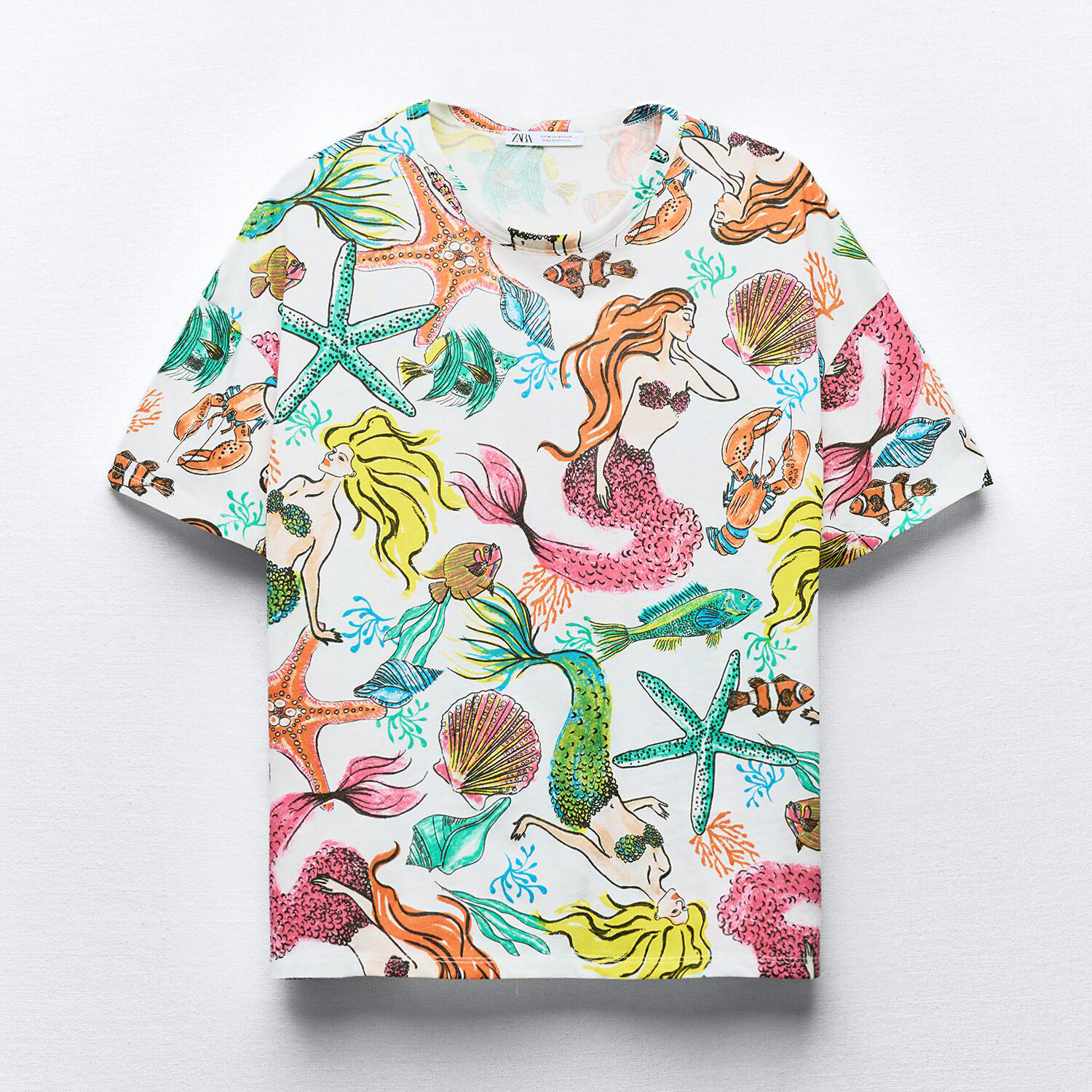 

Футболка Zara Printed, разноцветный