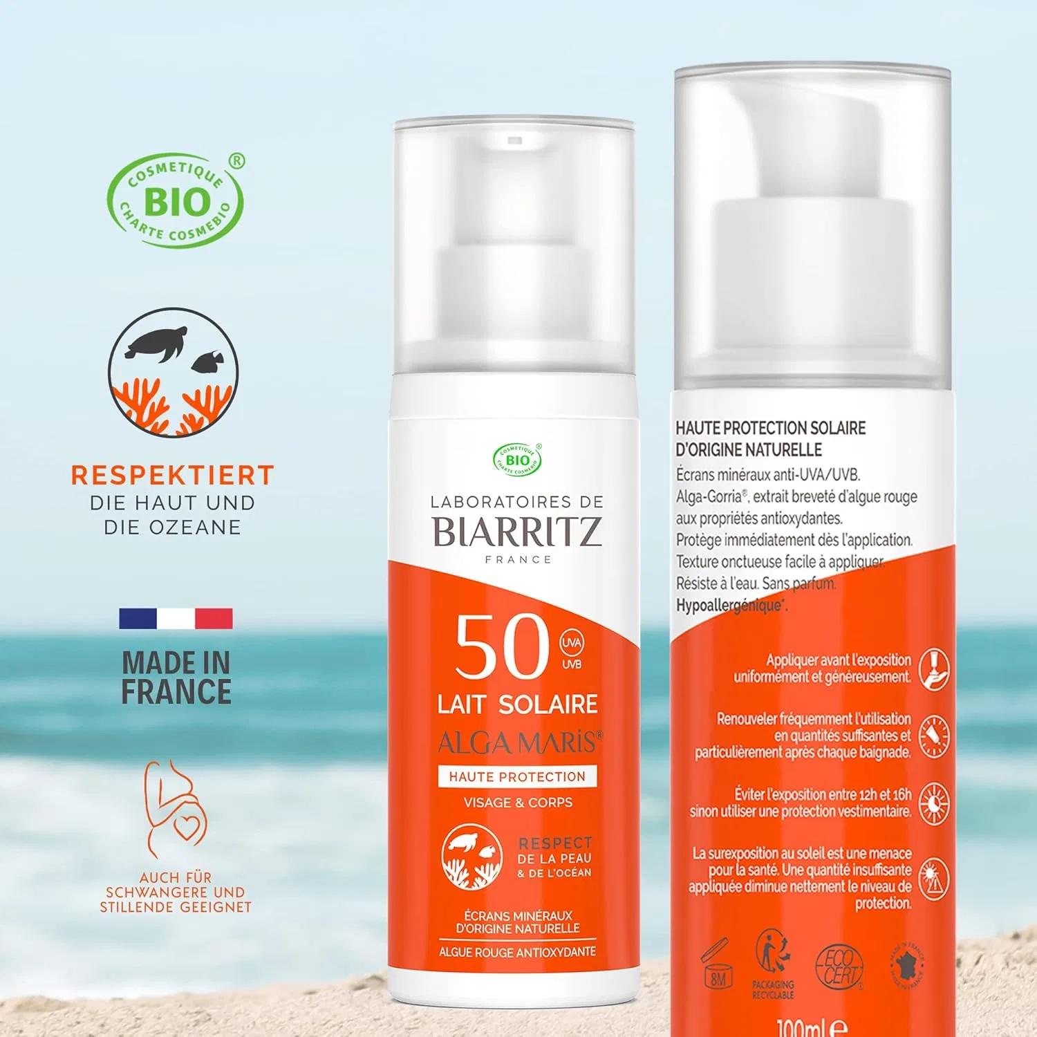 Органический солнцезащитный лосьон SPF50 «ALGA MARIS» от Laboratoires de Biarritz Laboratoires De Biarritz — фото 2