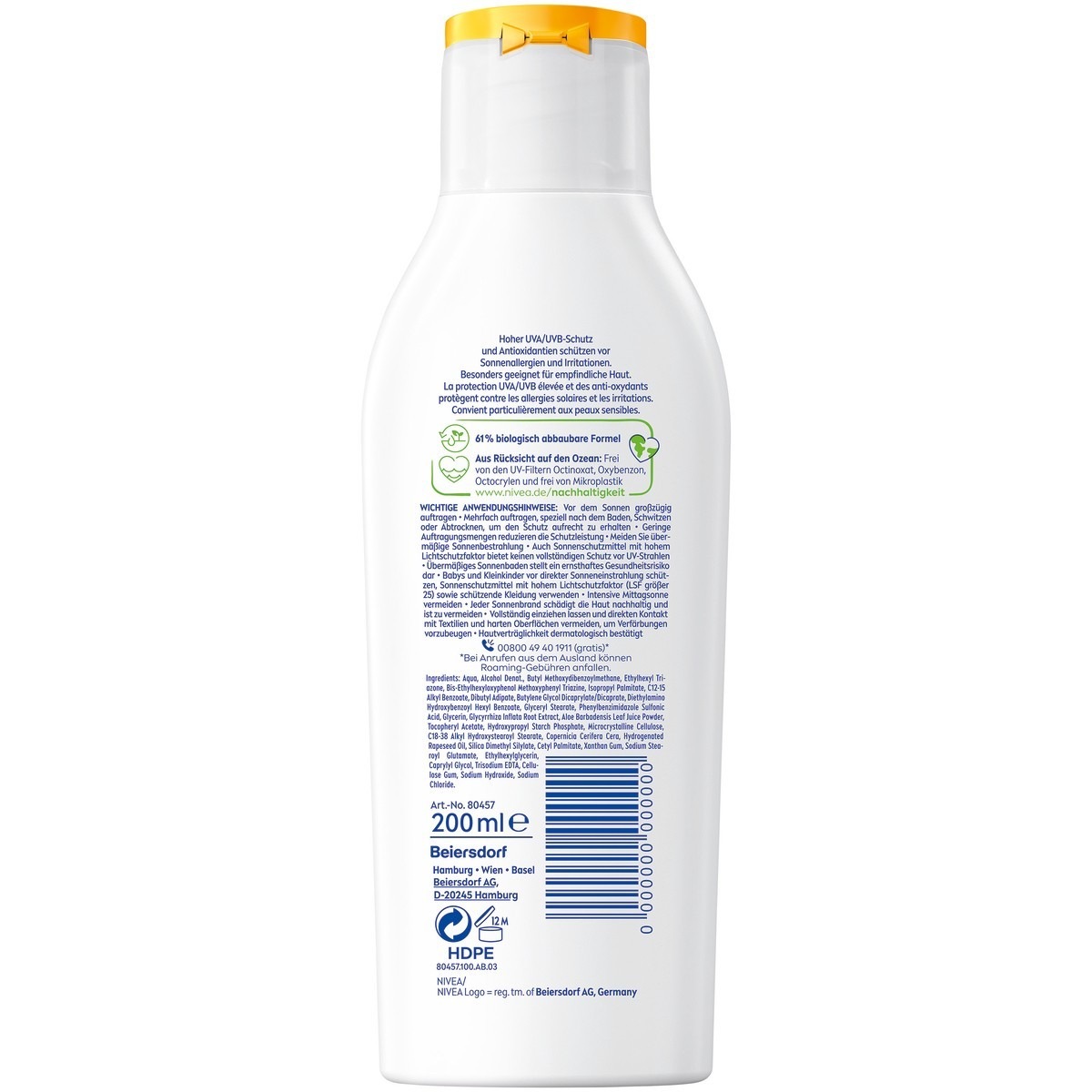 Солнцезащитный крем nivea sun sensitiv sofort schutz lsf50+ Nivea, количество 1 шт. — фото 2