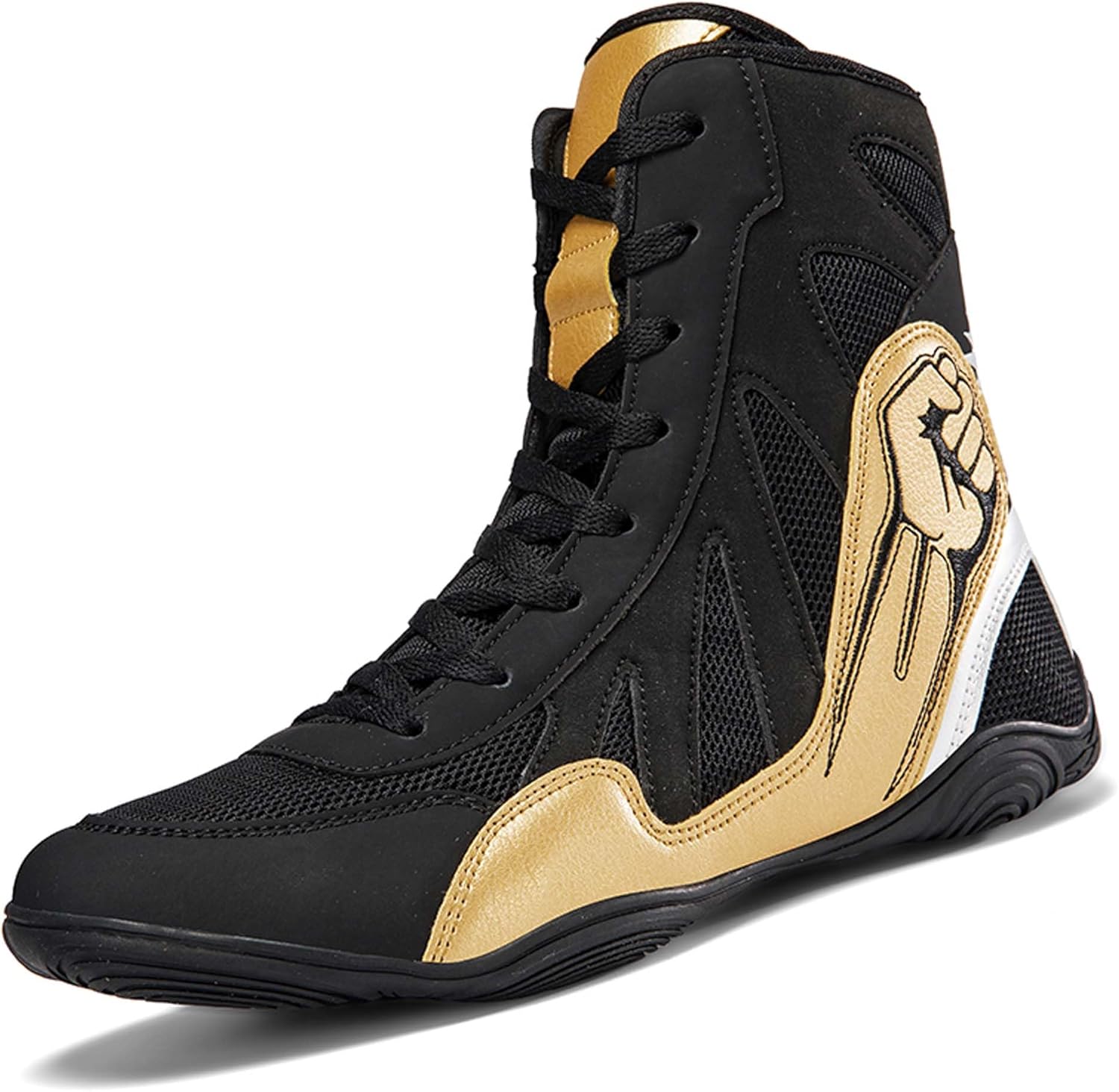 

Мужские и женские профессиональные боксерские кроссовки, боевые ботинки для молодежных соревнований по борьбе, нескользящие дышащие кроссовки для тяжелой атлетики и фитнеса, многофункциональные кроссовки Generic, черный