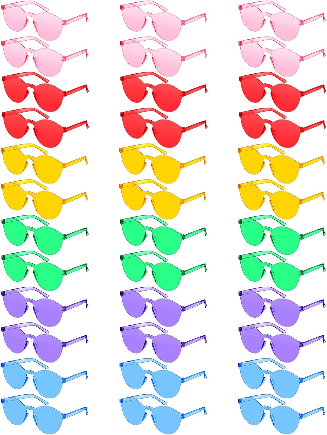 

Xuhal солнцезащитные очки круглые, прозрачные конфетных цветов, без оправы, для вечеринок, тонированные, ретро. Цвета: красный, голубой, розовый, зеленый, фиолетовый, оранжевый