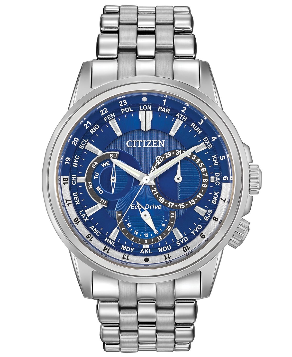 

Мужские часы Eco-Drive с календарем на браслете из нержавеющей стали, 44 мм BU2021-51L Citizen