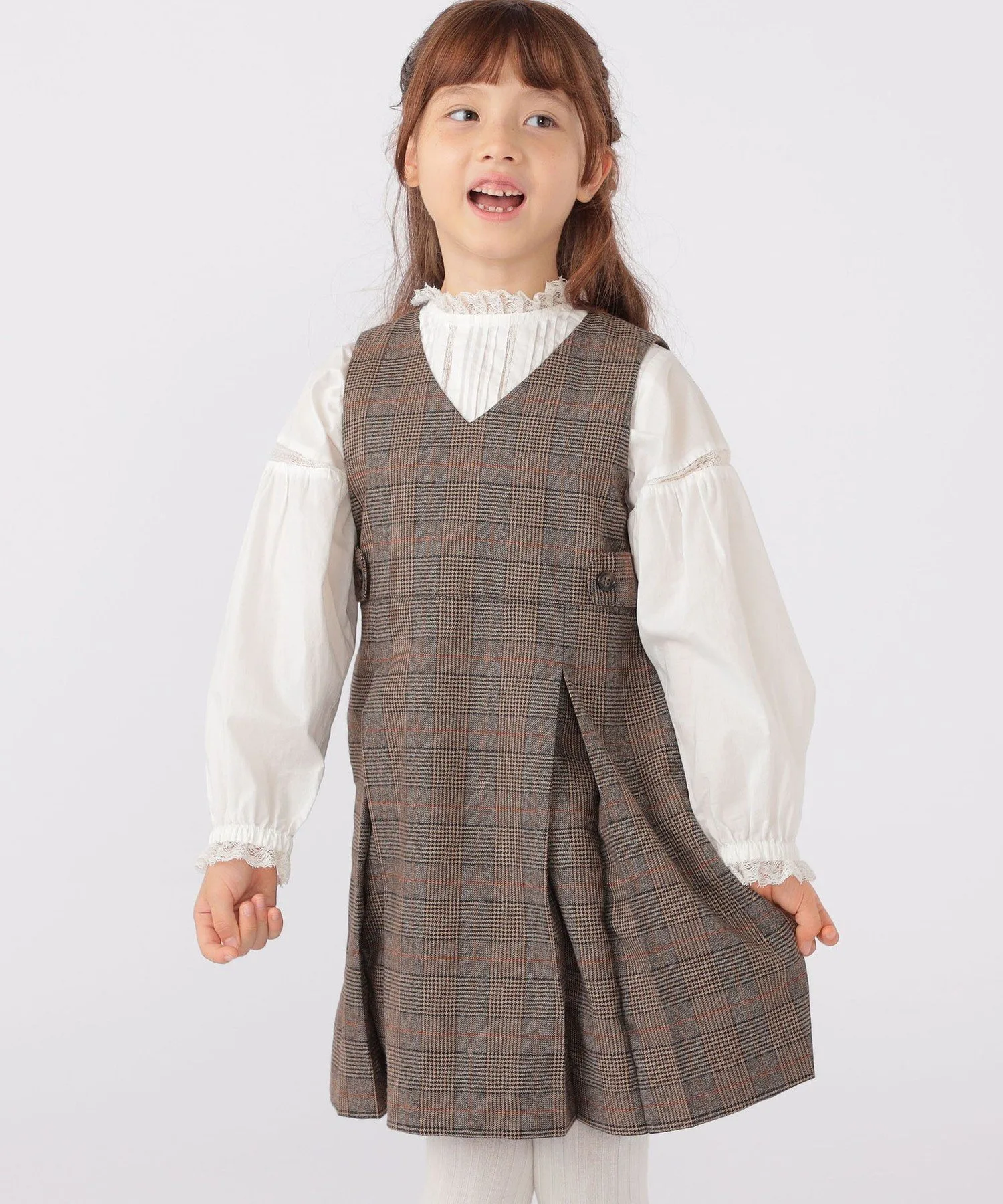Детская модель: 100–130 см / Юбка-свитер в клетку SHIPS KIDS, Brown — фото 2