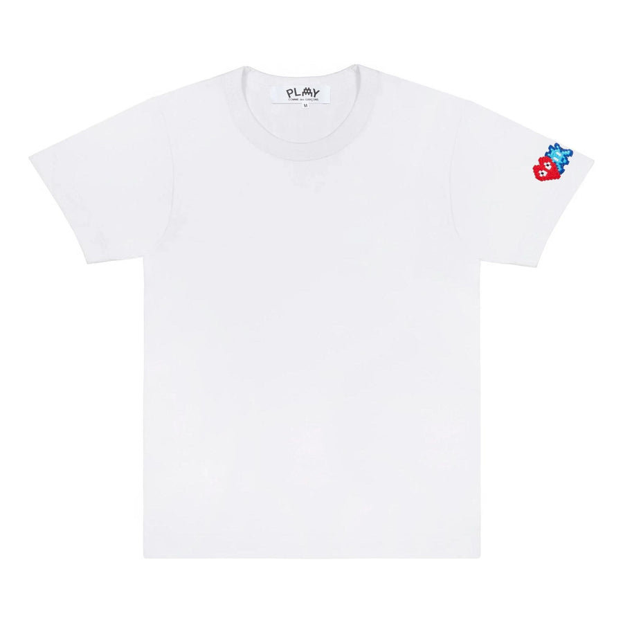 

Футболка COMME des GARCONS PLAY Invader T-Shirt Red And Blue Sleeve Emblem 'White', белый