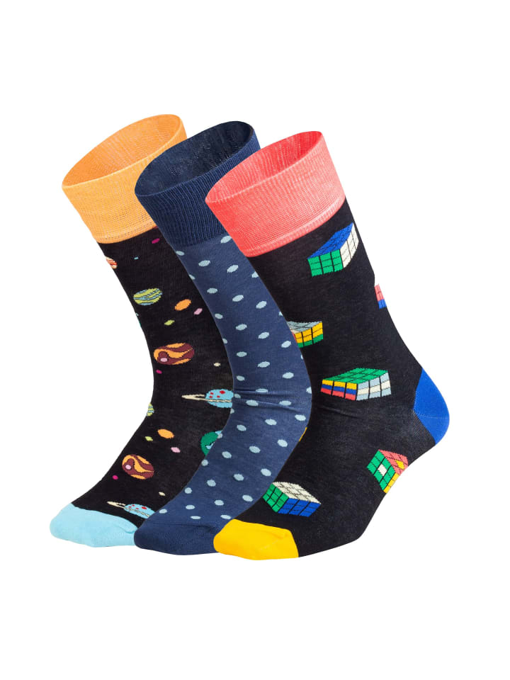 

DillySocks Разноцветные носки с изображением галактических кубов
