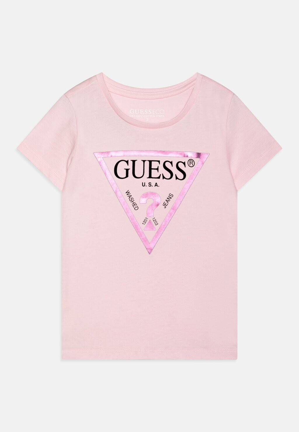 Футболка с принтом Toddler Core Guess, балетно-розовая — фото 2