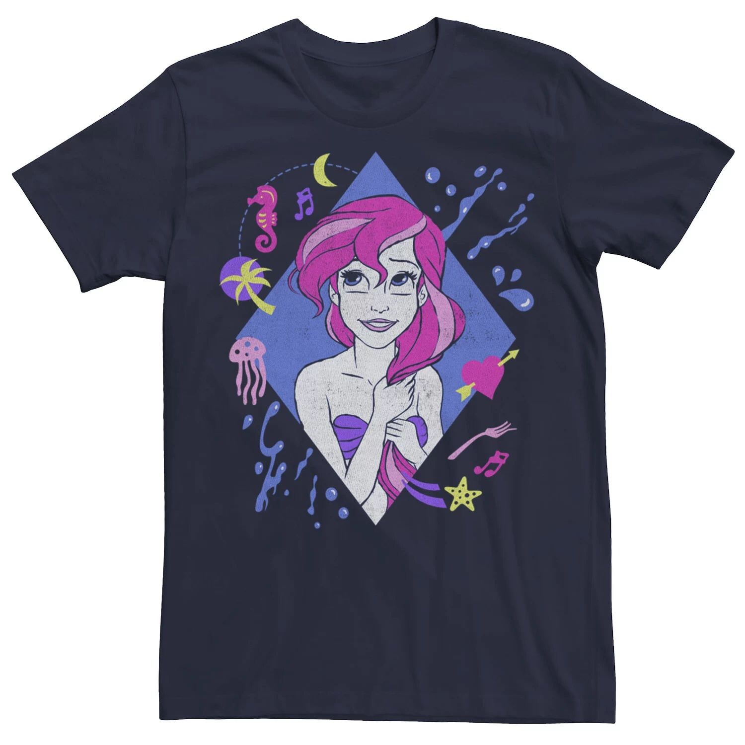 

Мужская футболка Disney The Little Mermaid Retro Ariel Licensed Character