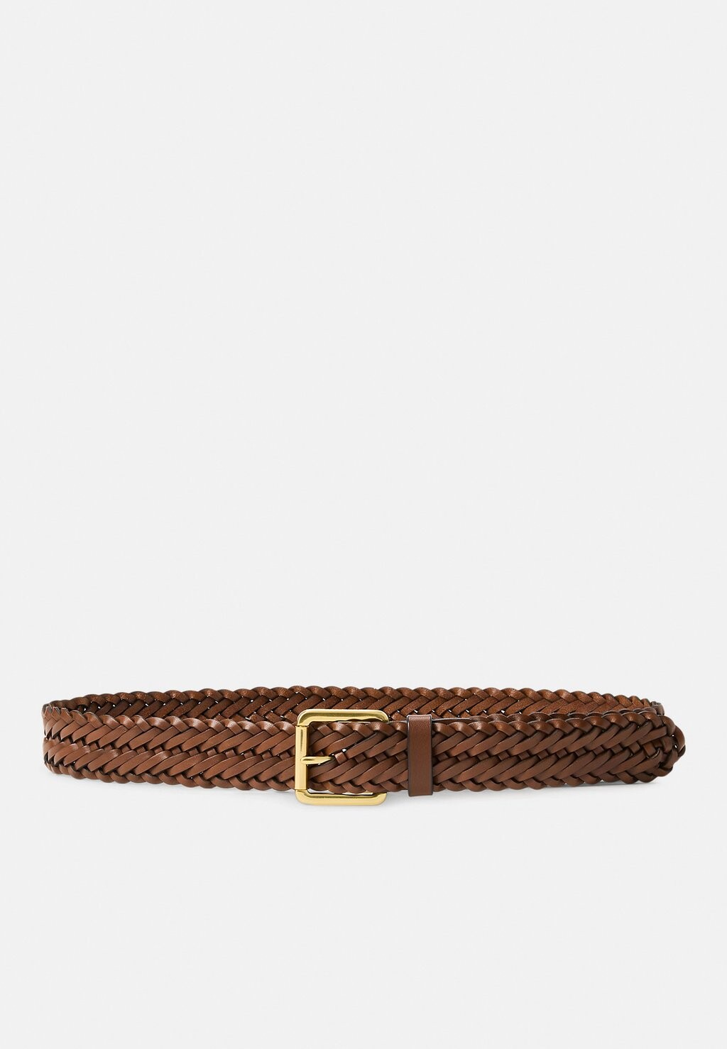 

Пояс BRAIDED VACHETTA LEATHER BELT Ralph Lauren, цвет Tan