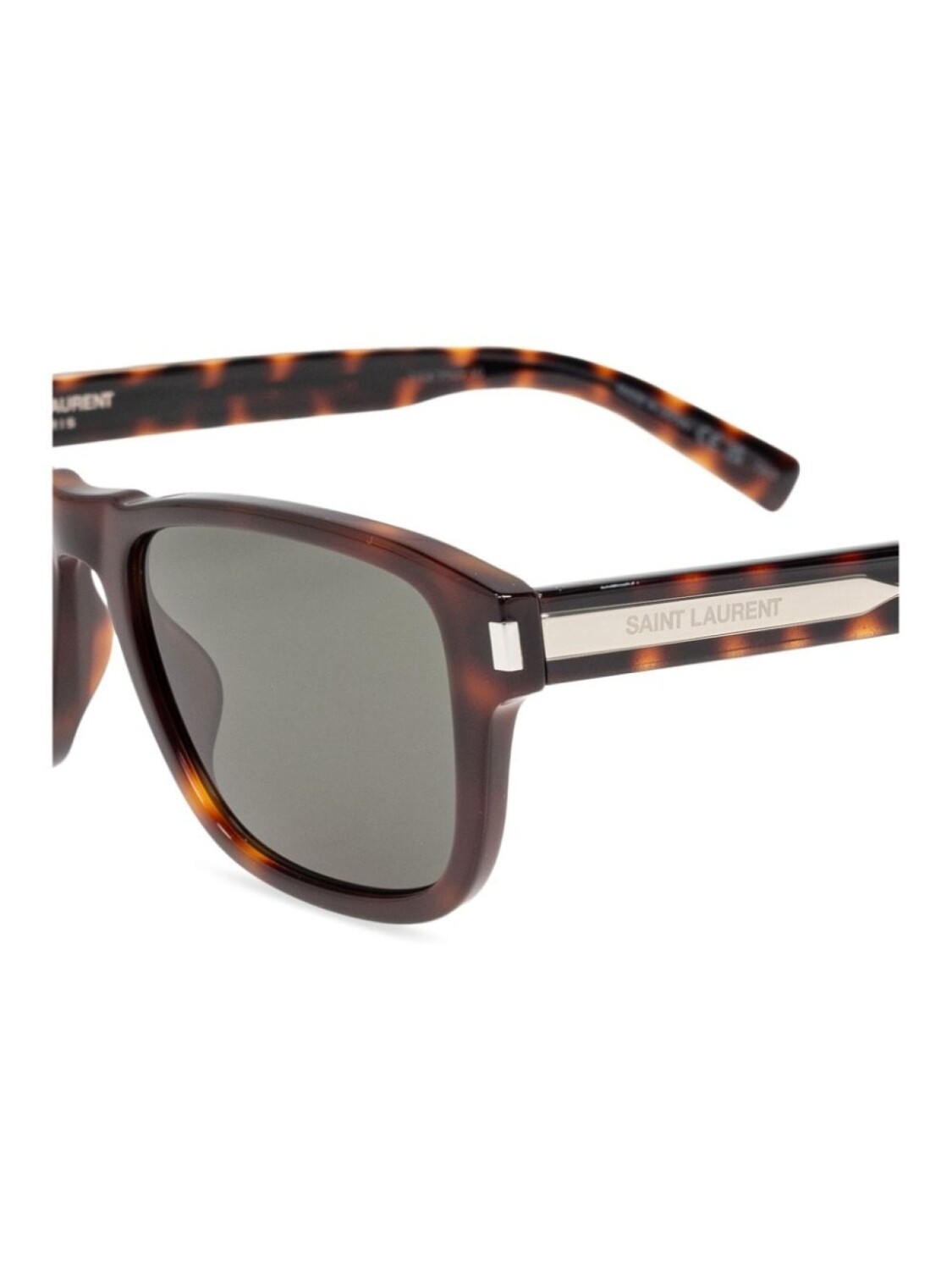 Солнцезащитные очки Saint Laurent Eyewear в квадратной оправе с тонированными очками, коричневый — фото 4