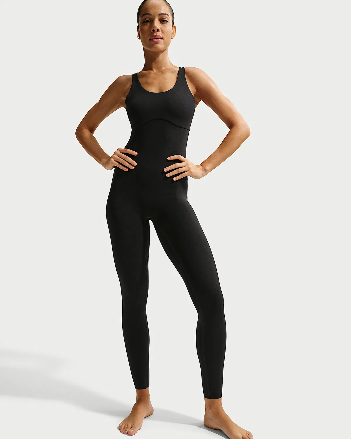 Женский цельный боди Dri-FIT Nike Zenvy, Black/Cool Grey — фото 2