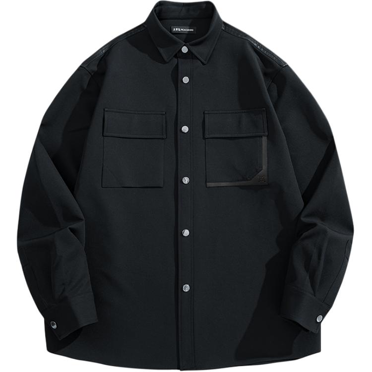 

PEACEBIRD MEN Черная рабочая рубашка с длинным рукавом и четырехсторонним растяжением для мужчин