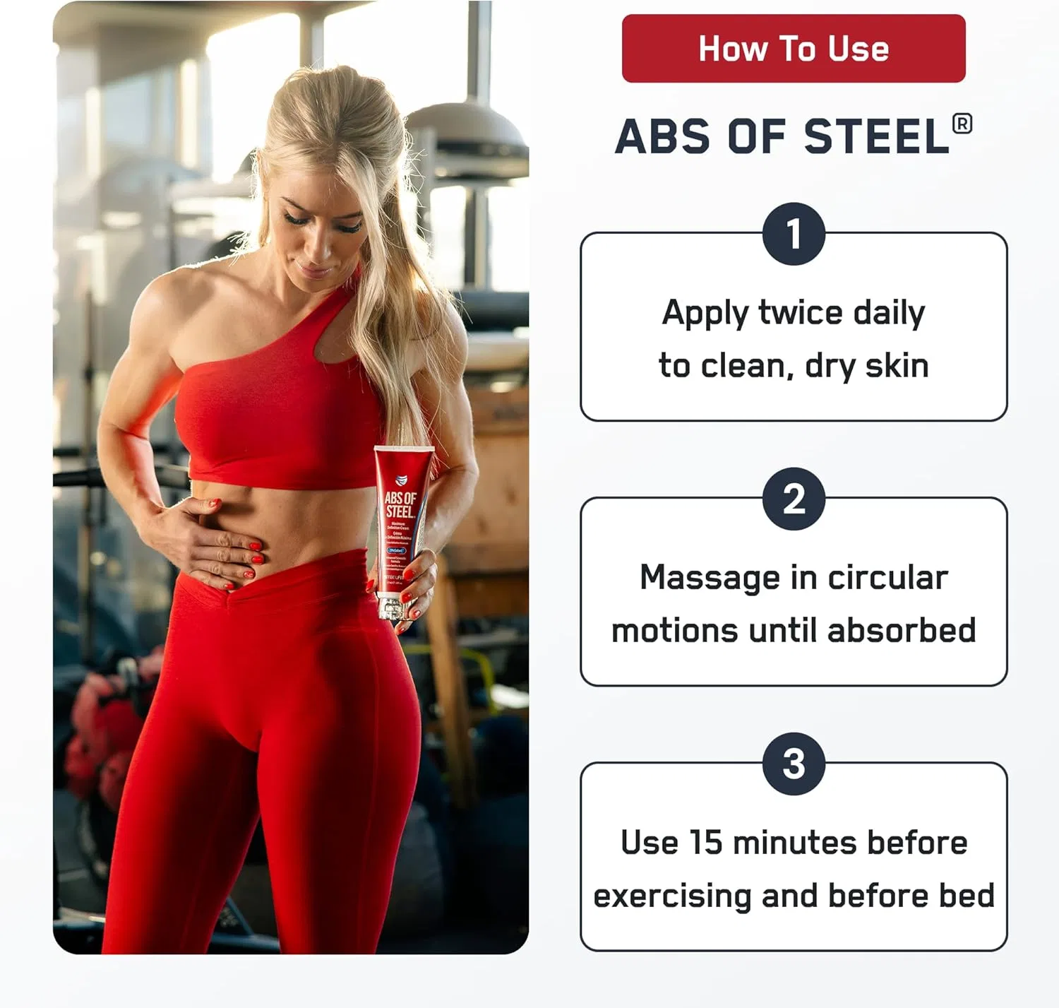 Крем для коррекции фигуры Steelfit Abs of Steel 8 унций — фото 4