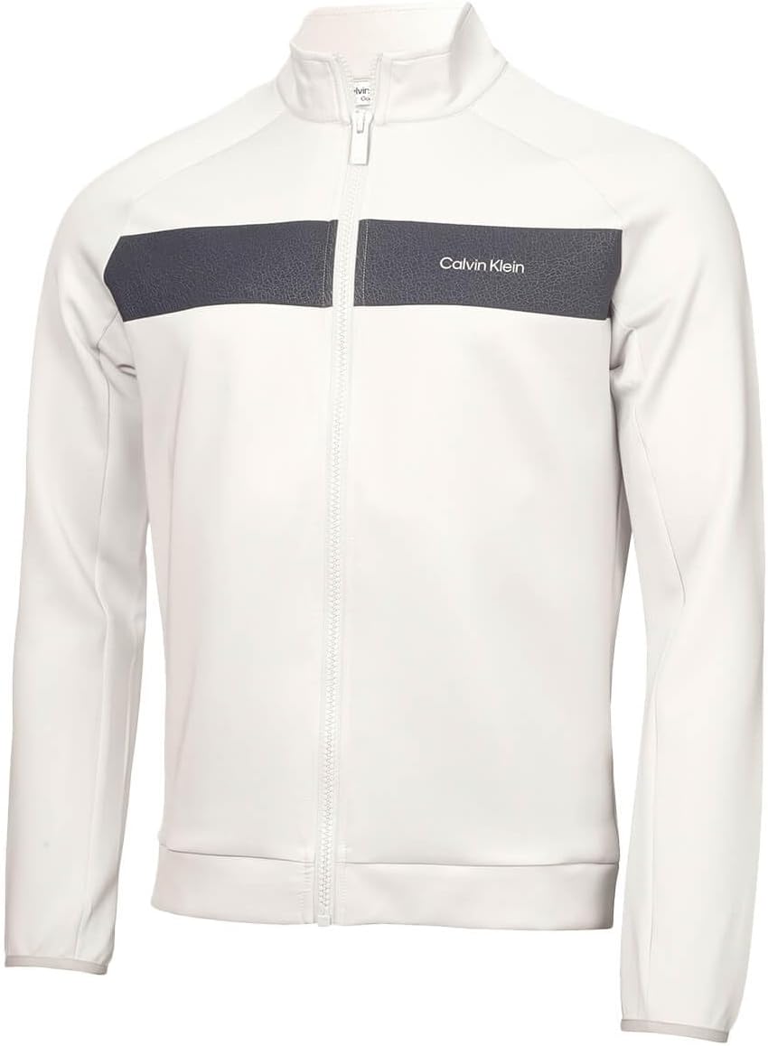 

Мужской эластичный дышащий свитер для гольфа Calvin Klein Parkbury с застежкой-молнией, Silver Cloud