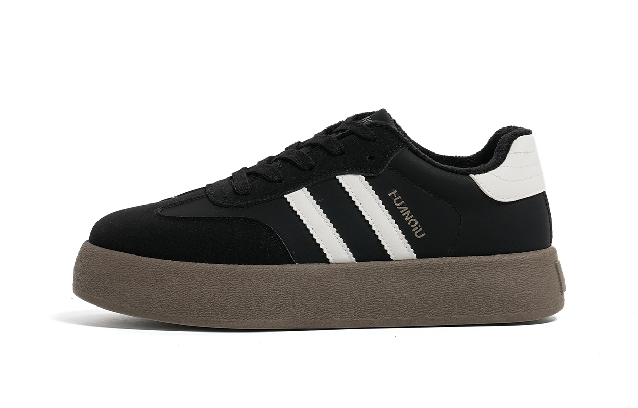 

Абразивостойкие дышащие низкие скейтерские кроссовки для мужчин с эффектом увеличения роста HUANQIU, черный (fleece-lined)