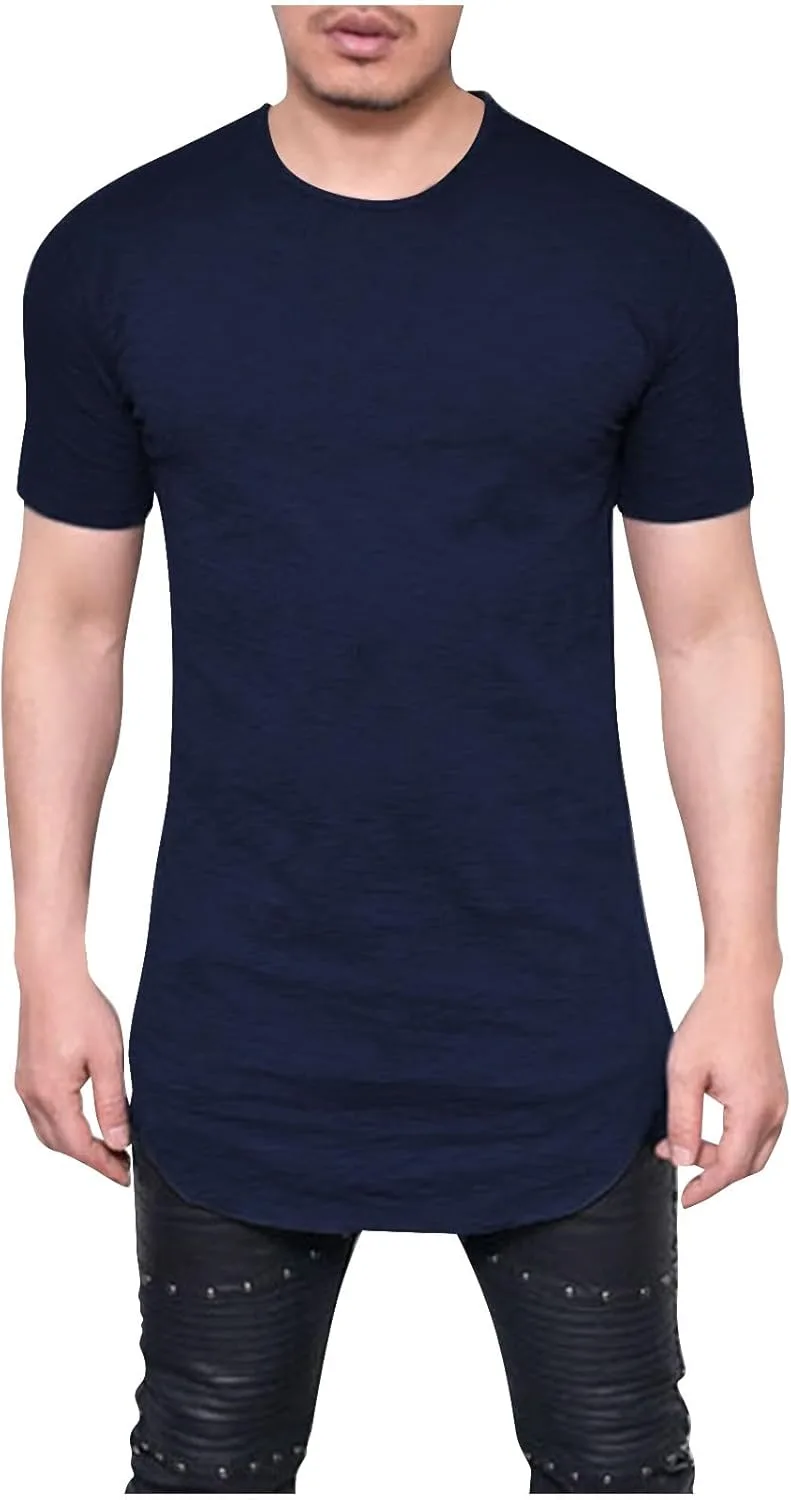 

Мужская футболка с закругленным подолом и удлиненной спинкой, Slim Fit, для тренировок