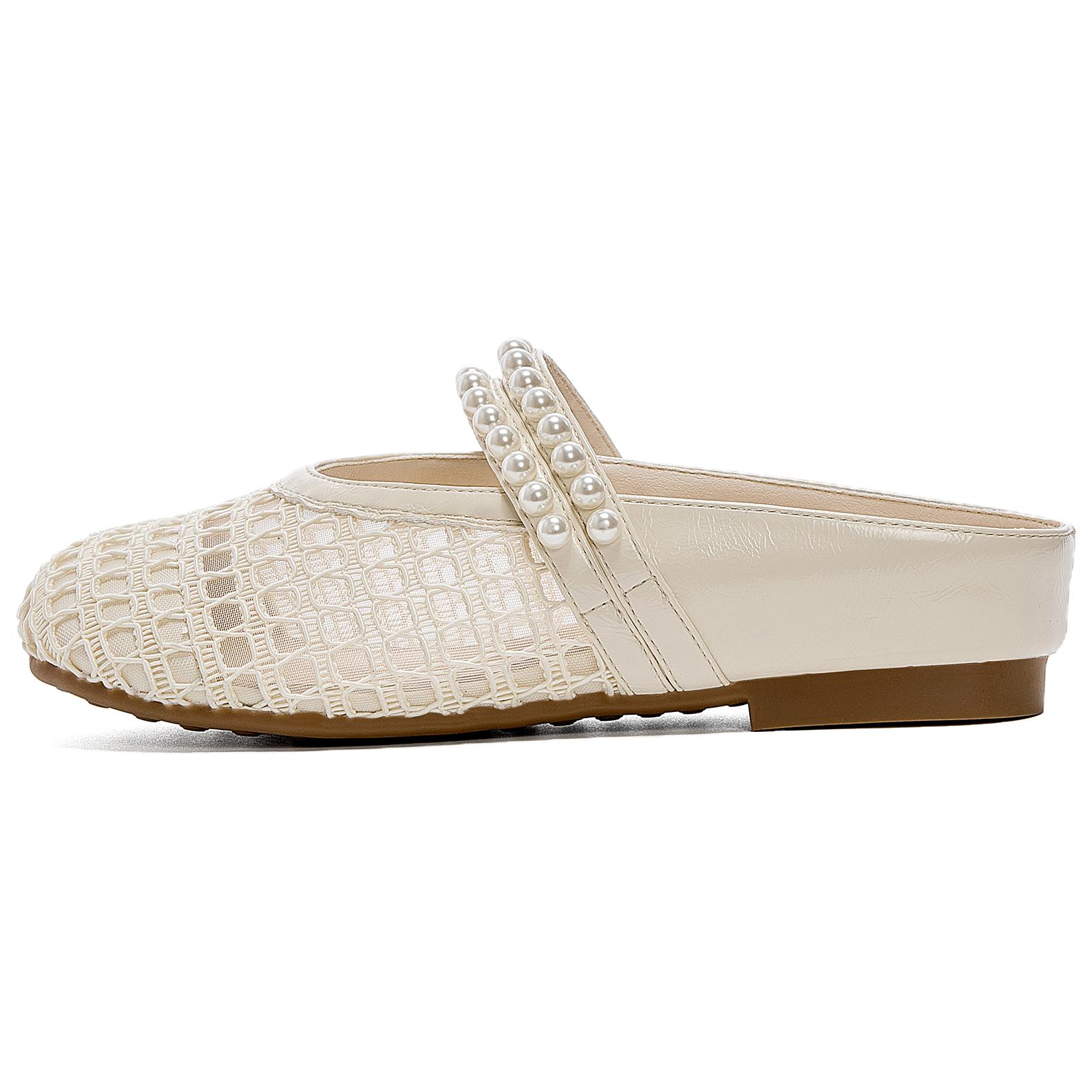 DAPHNE Кожаные мокасины с пэчворком женские бежевые, цвет Beige