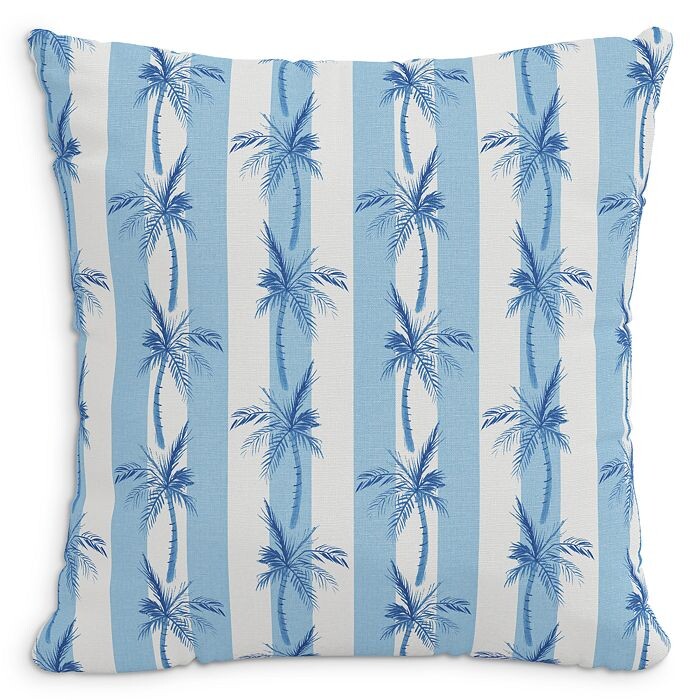 

Cloth & Company Декоративная льняная подушка Cabana Stripe Palms со вставкой из перьев, 20 x 20 дюймов, синий