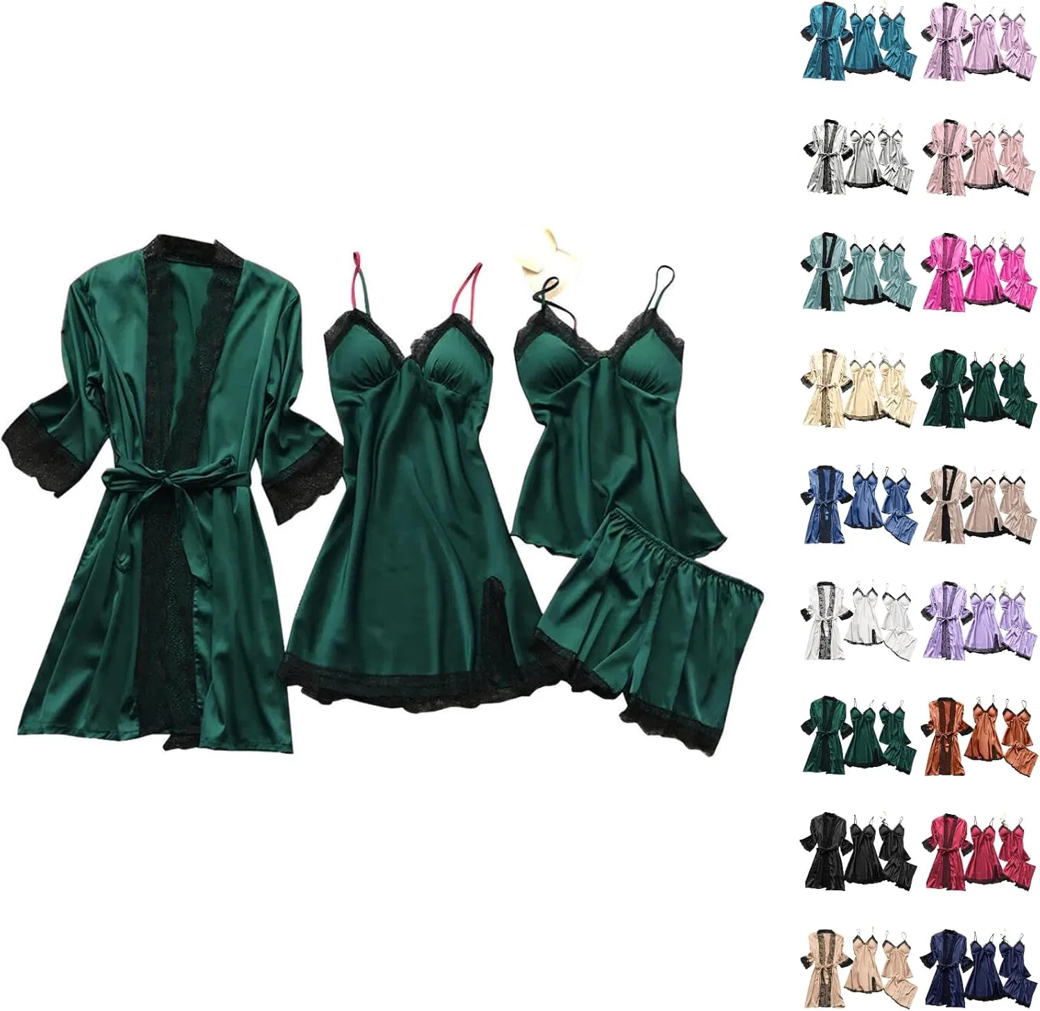 Комплект пижамы, с кружевом, Army Green