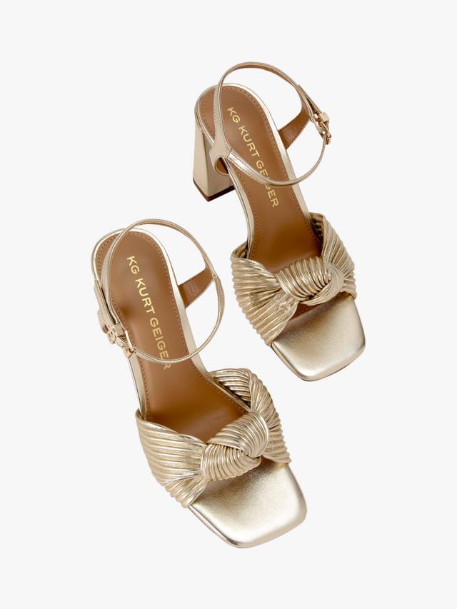 Сандалии на каблуке Signet Knot Block KG Kurt Geiger, Gold — фото 3