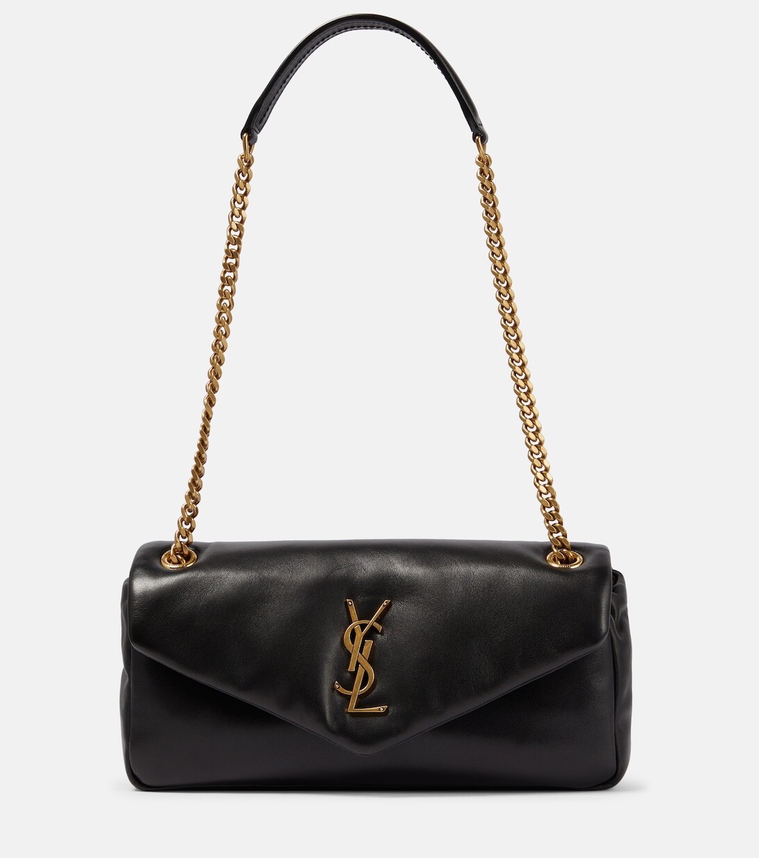 

Сумка через плечо из кожи калипсо Saint Laurent, черный
