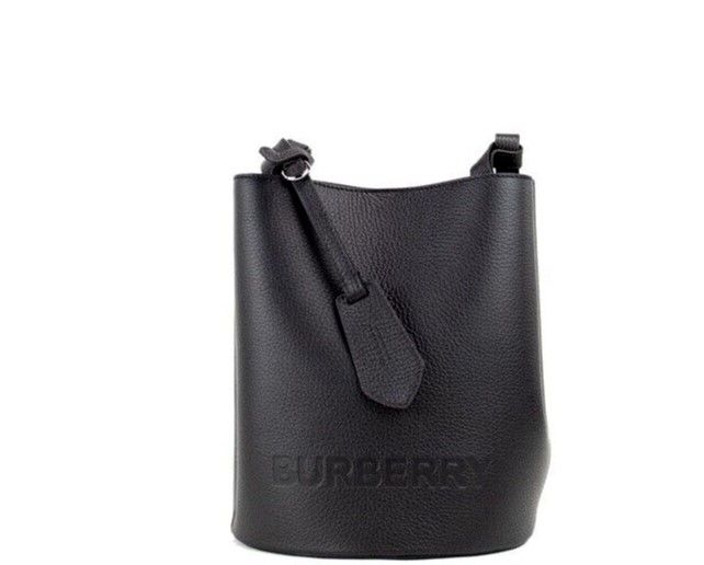 

Сумка-ведро через плечо Lorne Small Black из шагреневой кожи Burberry