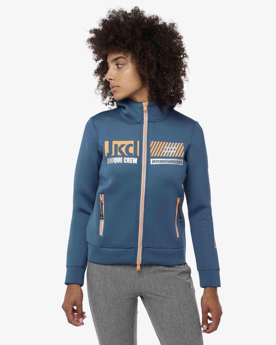 

JAKED Женская толстовка бирюзового цвета из синтетического материала для фитнеса